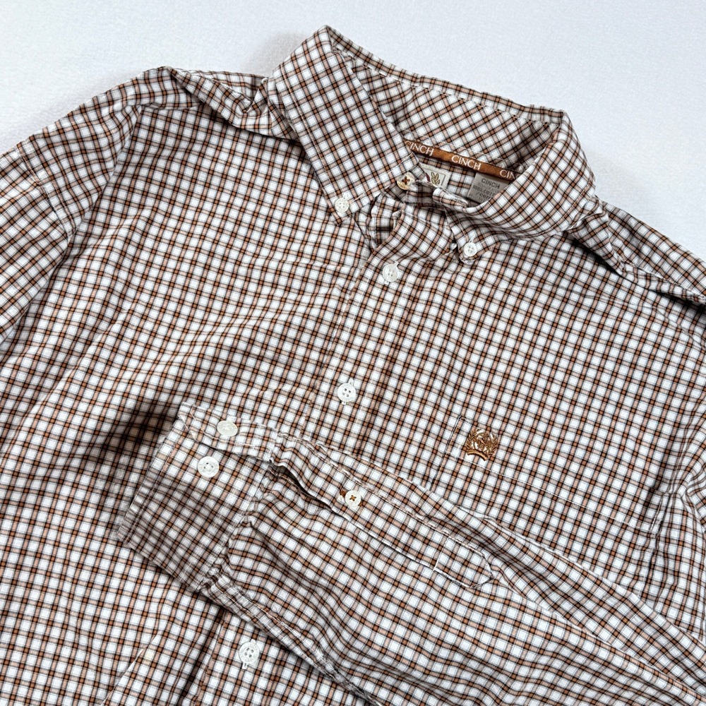 Cinch Button Down Shirt Men XL Brown Plaid Western Cowboy Rodeo Ranchwear Rugged